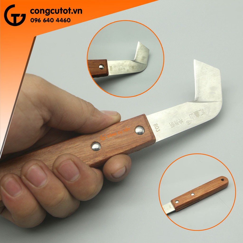 Dao khoanh vỏ cán thẳng chất liệu thép các bon