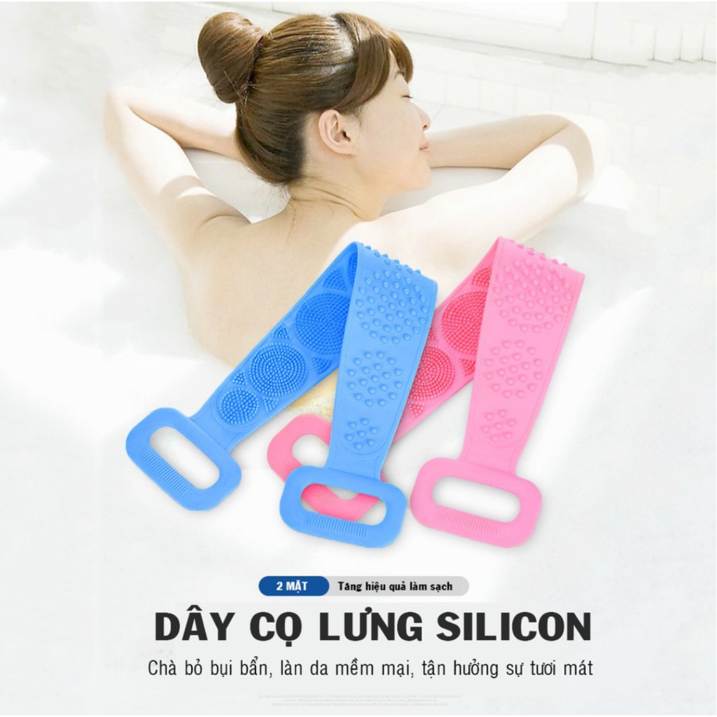 Dây Cọ chà Lưng Silicon 2 Mặt tẩy da chết gãi lưng siêu sướng