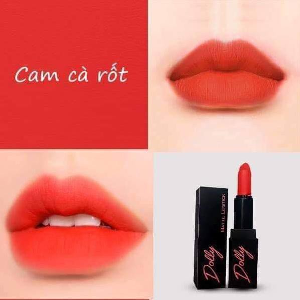Hot![Cam Cà Rốt ] Son  Sáp Phủ Phấn Dolly Không Chì Màu Cam Cà Rốt | BigBuy360 - bigbuy360.vn
