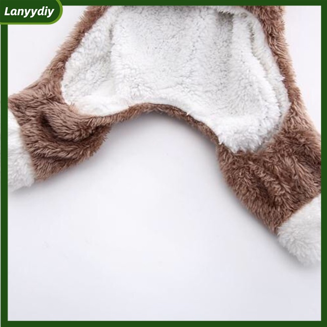 Áo Khoác Hai Lớp Bằng Vải Lông Cừu Dày Ấm Áp Họa Tiết Tuần Lộc Hoạt Hình Dành Cho Chó Poodle