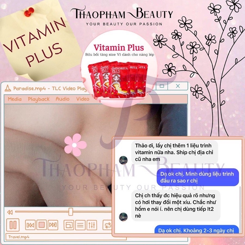 Viên uống Vitamin siêu nở ngực Senorita tăng size vòng 1 4-6cm hiệu quả 30 ngày – Thảo Phạm Beauty