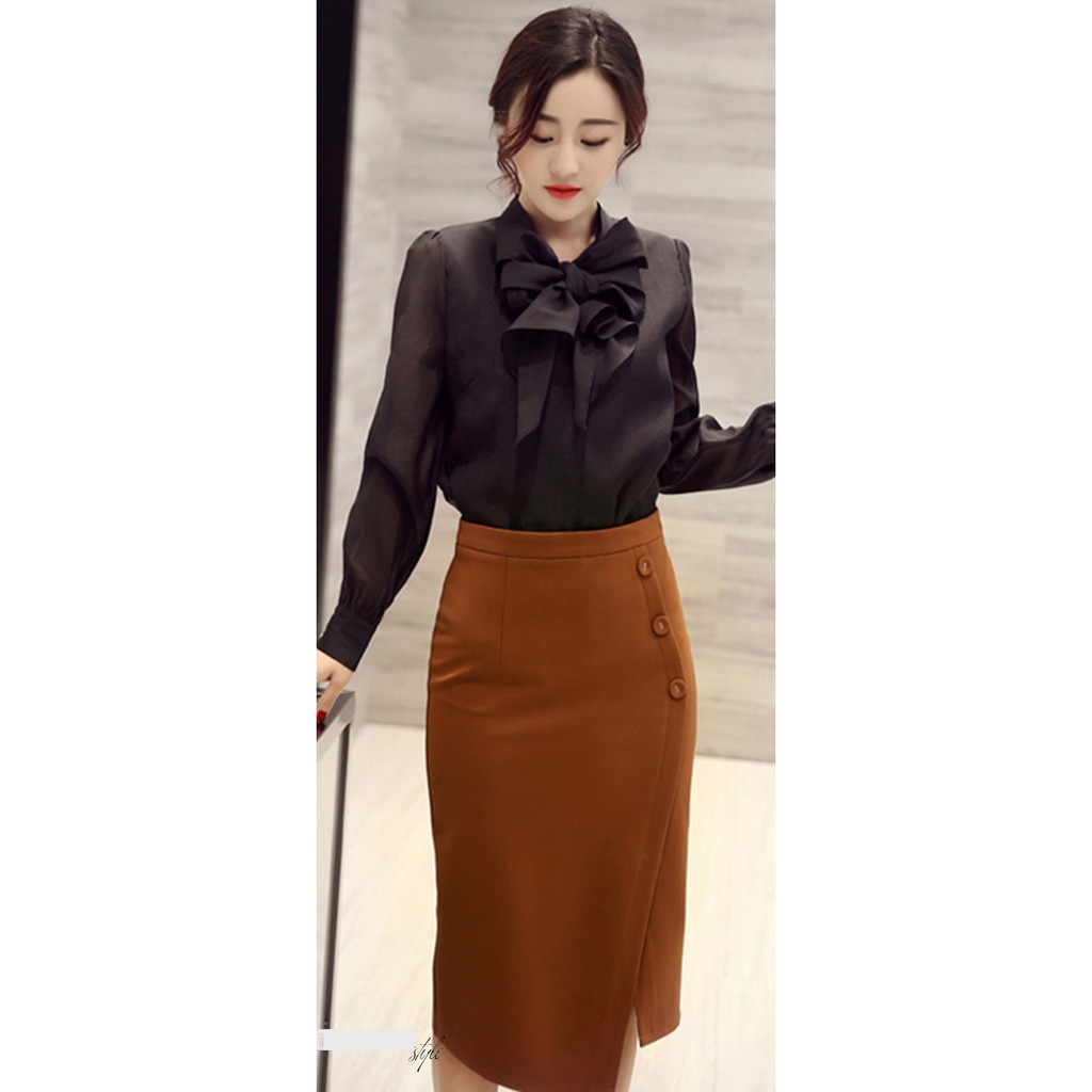 CHÂN VÁY TÀ LỆCH PHỐI NÚT FASHION | BigBuy360 - bigbuy360.vn