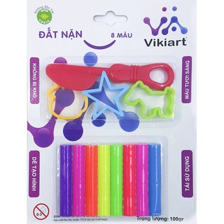 Đất nặn 8 màu Vikiart nhập khẩu Thái Lan loại 1 Kèm khuôn tạo hình