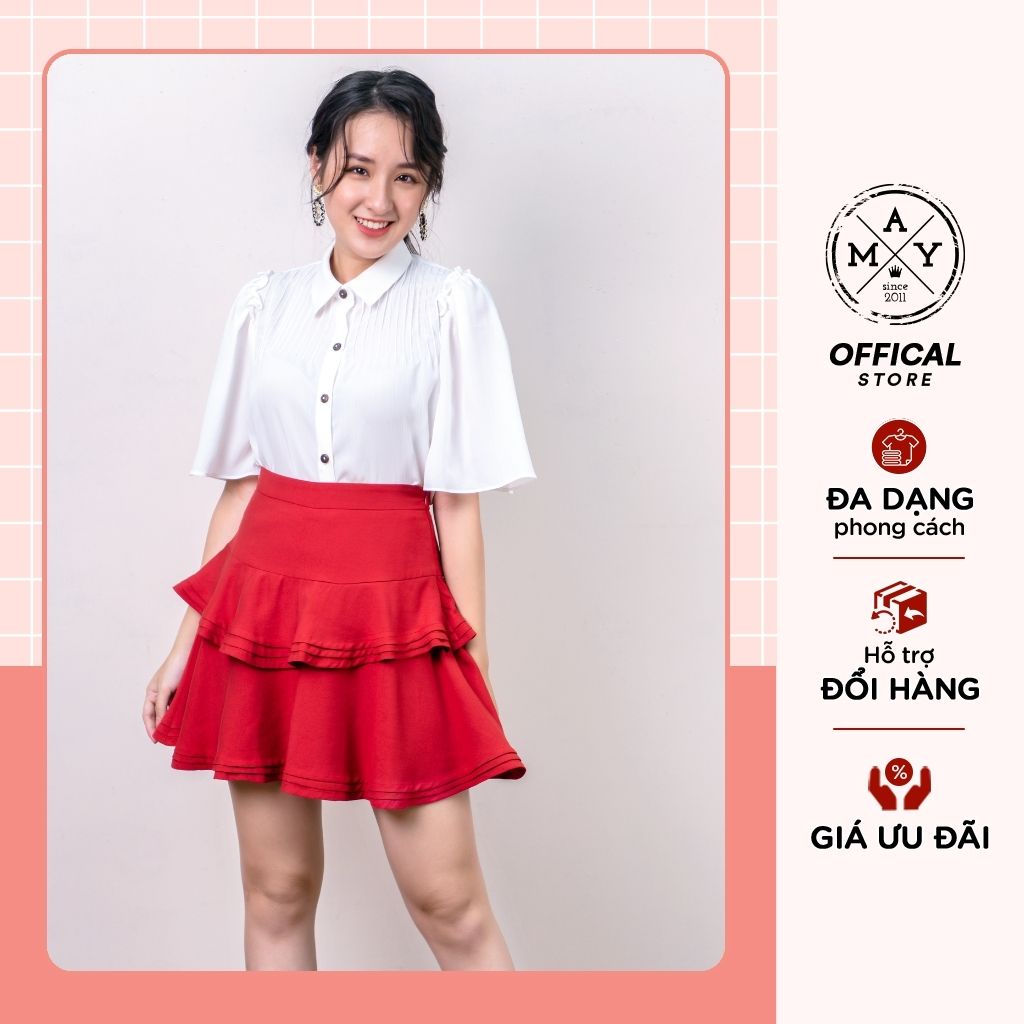 Chân Váy Xòe Nữ MAY.SINCE2011 Chân Váy Ngắn Xếp 2 Tầng Xinh Xắn Cho Nữ Đi Chơi, Dạo Phố TAM02-0090