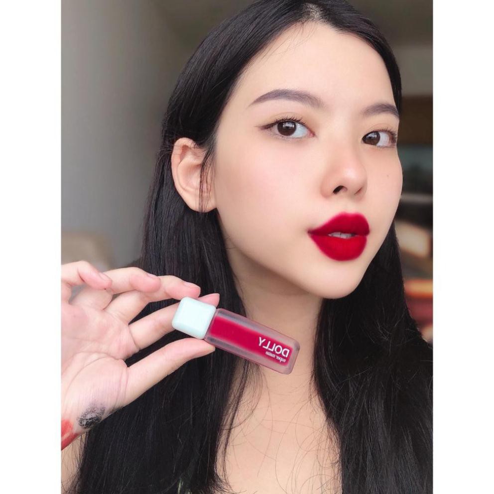 [03 Đỏ BURGUNDY] Son Kem Lì Dolly Super Matte Không Chì Màu Đỏ BURGUNDY Tách Sét | BigBuy360 - bigbuy360.vn