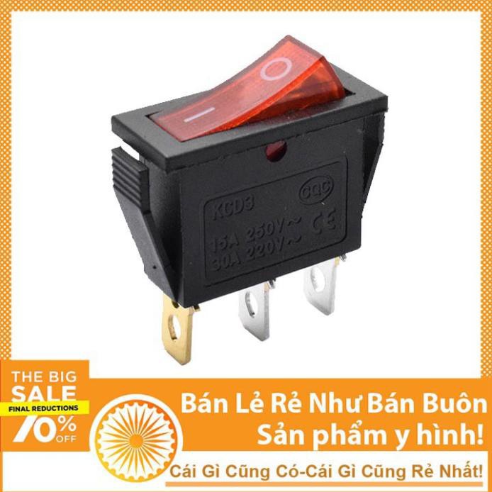 Công tắc nguồn 15A, Công tắc bập bênh có led báo nguồn KCD3 15A 250VAC