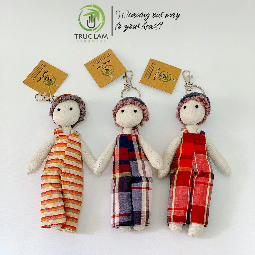 Móc Chìa Khóa Hình Búp Bê Nam Nữ Nhiều Màu Sắc – Trúc Lâm Handmade