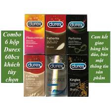 [CHÍNH HÃNG] COMBO 6 Bao cao su DUREX  70 cái, siêu mỏng,  kéo dài thời gian, gai tăng khoái cảm