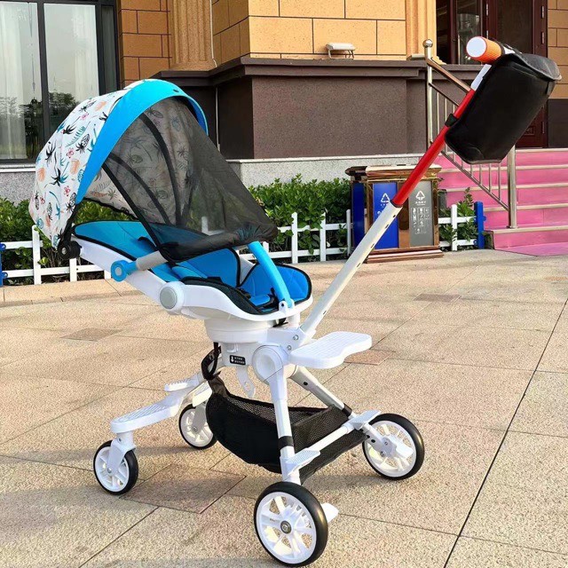 Xe đẩy du lịch MOMMYKIDS MINH CHAU Gấp Gọn 2 Chiều cho bé 0-5 tuổi tặng đệm và ô