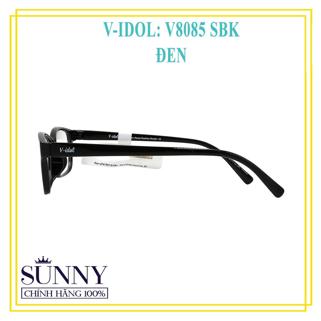 Gọng kính nam nữ Vidol chính hãng có kèm tem chống hàng giả của bộ công an - V8085 SBK, thiết kế dễ đeo bảo vệ mắt