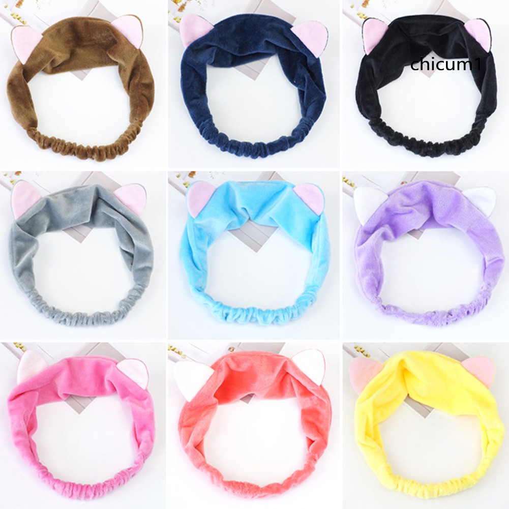 [Hàng mới về] Băng đô co giãn trang trí tai mèo xinh xắn cho nữ