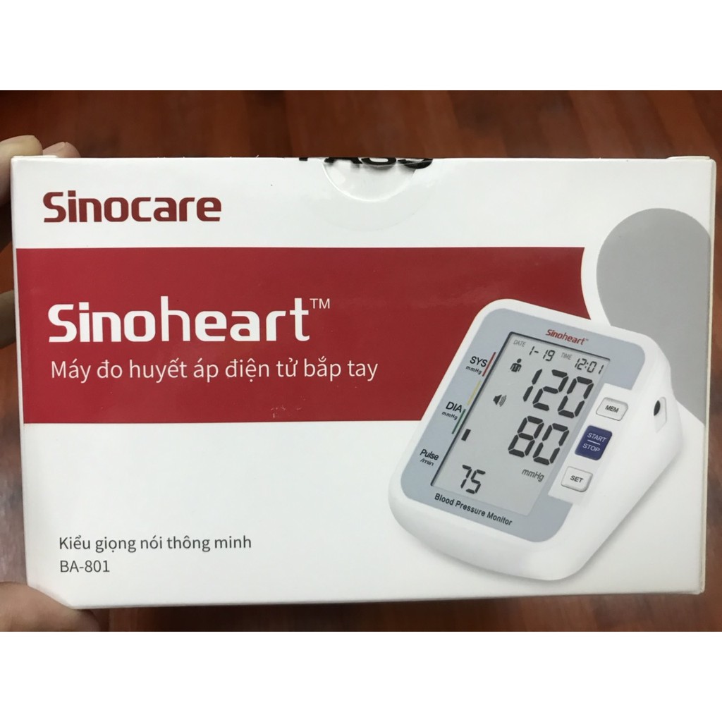 Máy đo huyết áp bắp tay có giọng nói Sinocare Sinoheart BA-801 Công nghệ Đức
