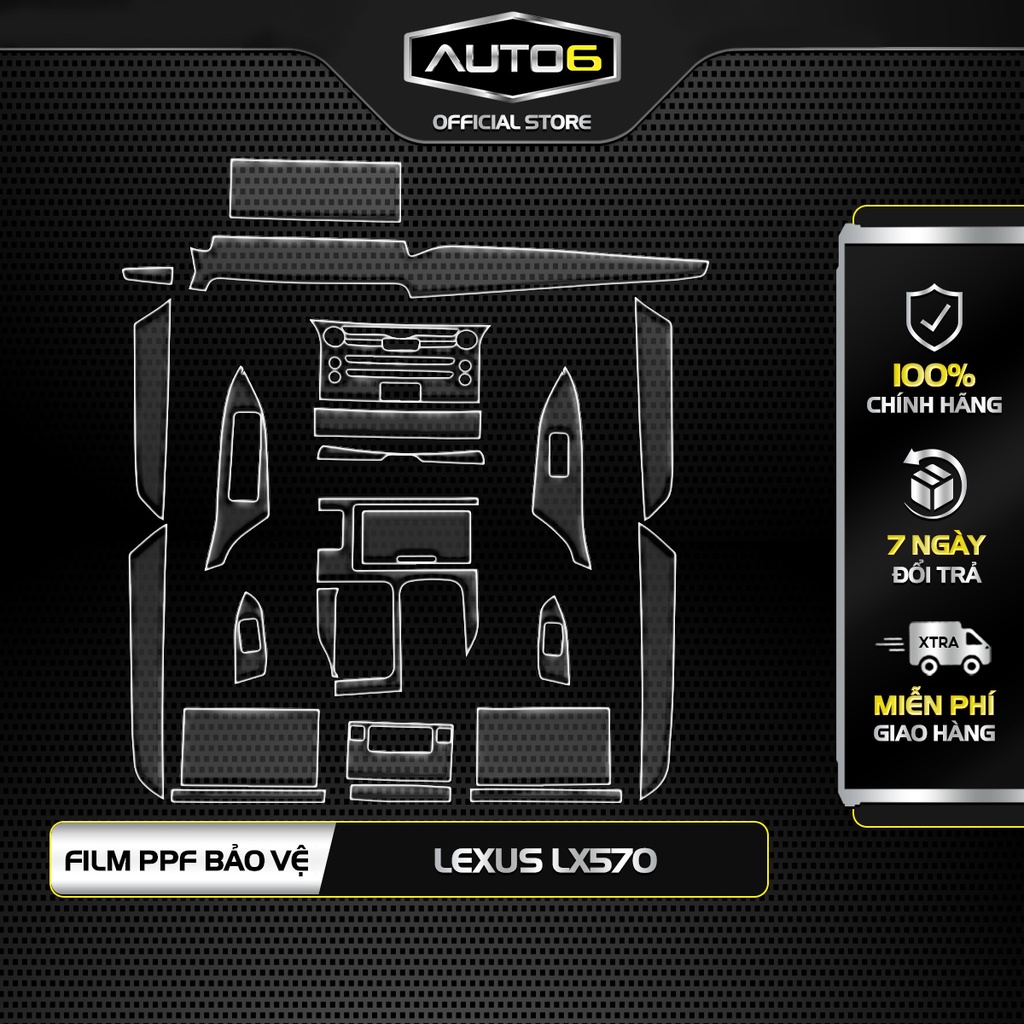 Film PPF trong suốt dán xe LEXUS LX570 chống xước bảo vệ nội thất ô tô - AUTO6