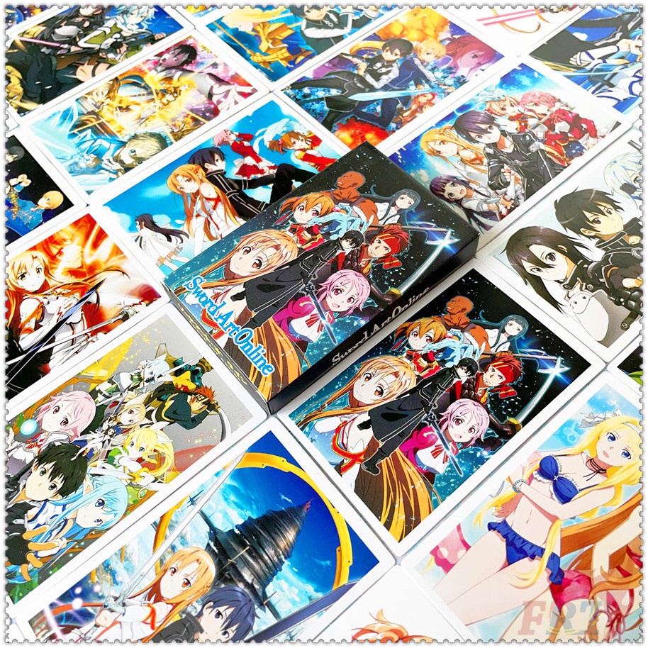 Hộp 30 Cái/ Hộp ✪ Thẻ Hình S-1 Nhân Vật Anime Sword Art Online Độc Đáo ✪ Bưu Thiếp Mini Trang Trí Hình SAO Kirito / Yuuki Asuna 5.5Cm*8.8cm