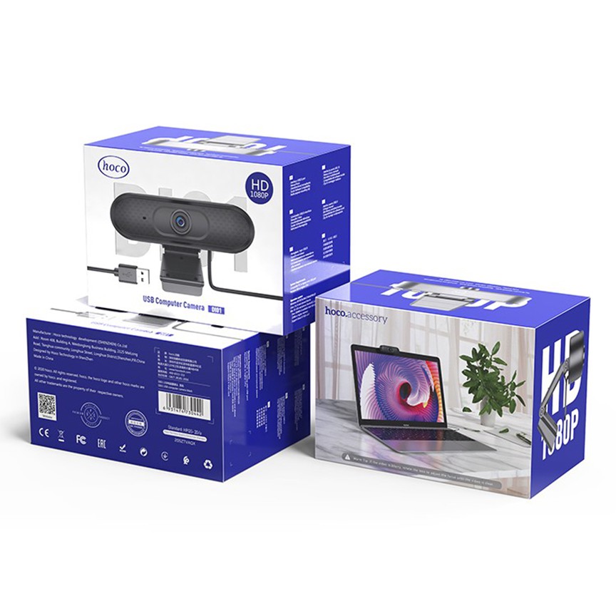BH 6 tháng Webcam Hoco DI01 full 1080p có mic, FHD siêu nét, chất liệu cao cấp, tương thích với PC và Laptop | BigBuy360 - bigbuy360.vn