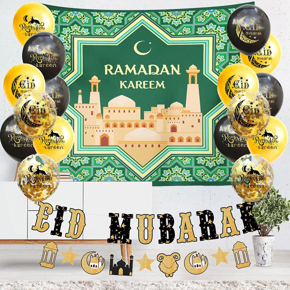 Que Cắm Trang Trí Bánh Kem Hình Bóng Bay Eid Mubarak Đạo Hồi 1