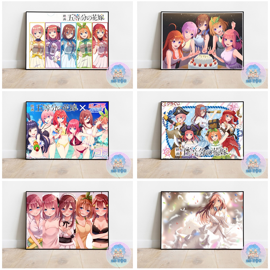 TRANH POSTER A3 NAKANO MIKU  ANIME MANGA NHÀ CÓ 5 NÀNG DÂU 5-TOUBUN NO HANAYOME GOTOUBUN NO HANAYOME - 2D TỘC SHOP
