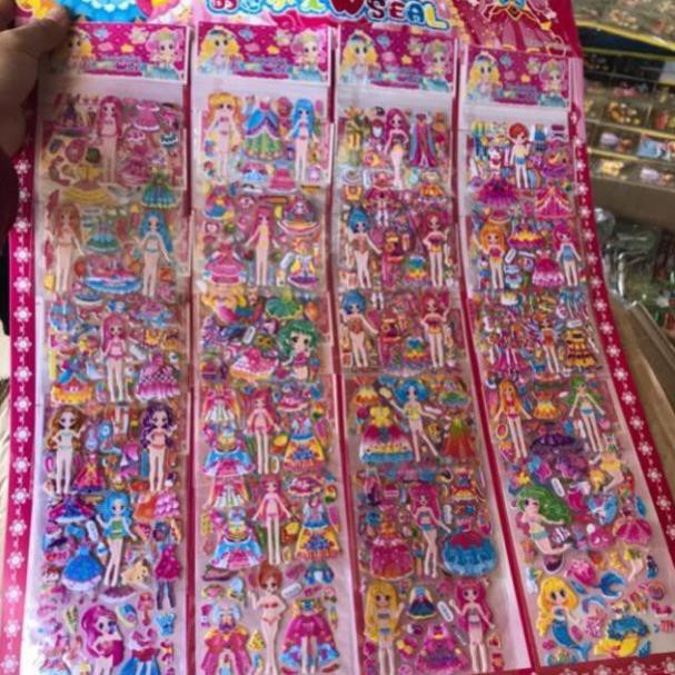 sỉ vỉ 20 Tờ dán thay quần áo có nhũ lấp lánh cực đẹp SỈ ĐỒ TRẺ EM