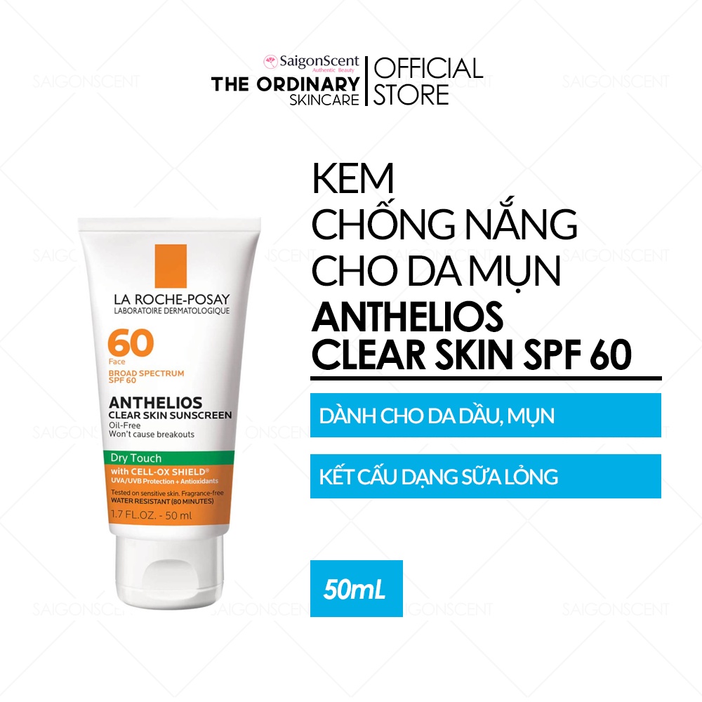 Kem chống nắng La Roche Posay Anthelios Clear Skin Dry Touch Sunscreen SPF 60 ( 50mL )