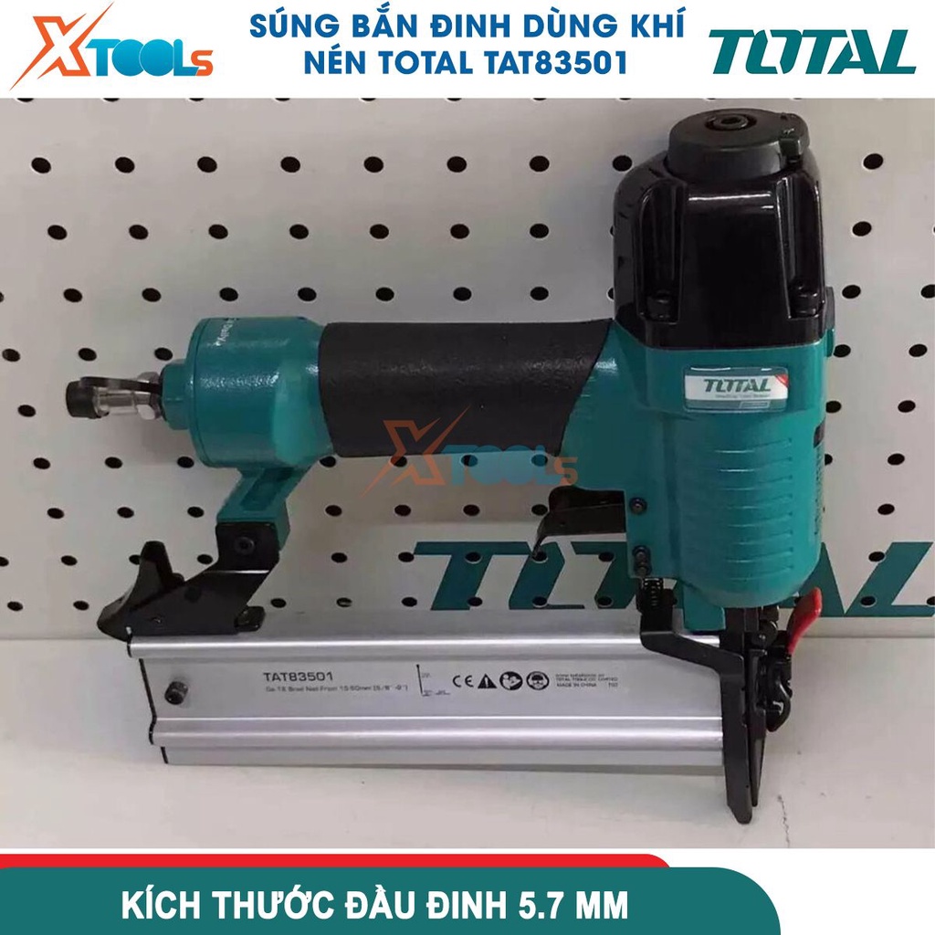 Máy bắn đinh khí nén TOTAL TAT83501, Súng bắn đinh Áp lực vận hành 0.4-7MPa, Kích thước đinh 15-50mm[CHÍNH HÃNG][XTOOLS]