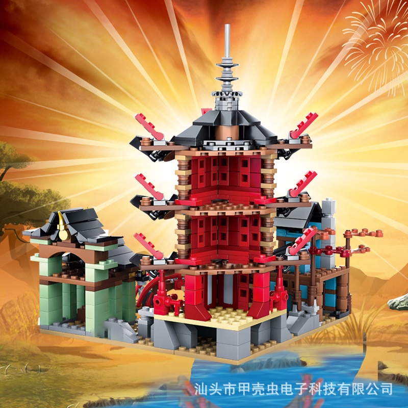 Bộ Đồ Chơi Lắp Ráp Mô Hình Ninja Ngồi Đền Huyền Thoại Kèm 6 Nhân Vật Ninjago Sấm Sét Lemoshop , đồ chơi cho bé 76013