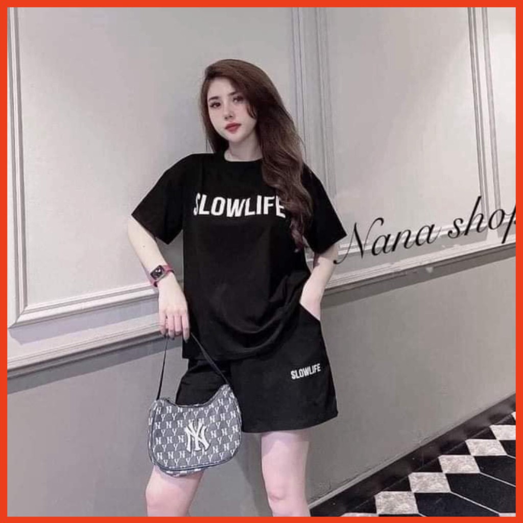 Sale Set Đồ Nữ Cá Tính Đi chơi, Đi Ngủ Sang Chảnh Mùa Hè Chất Thun Đẹp  🔥FREESHIP+ GIÁ SỈ🔥Set Bộ Nữ SLOWLIFE Năng Động
