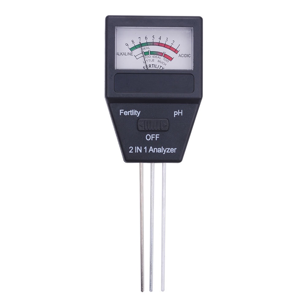Máy phân tích đất đo độ pH và kiểm tra độ phì nhiêu của đất 2 trong 1 với 3 que thử dùng khi làm vườn