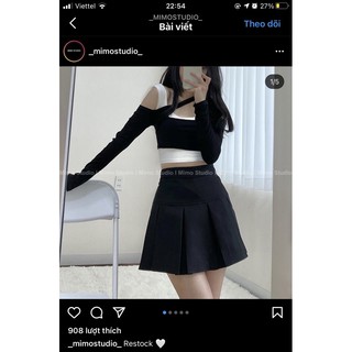 Pass áo croptop tay dài của mimostudio new 100%