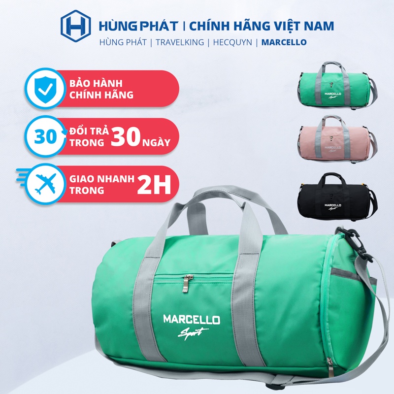 Túi trống du lịch tập gym MARCELLO T100 thời trang có ngăn để giày đa năng