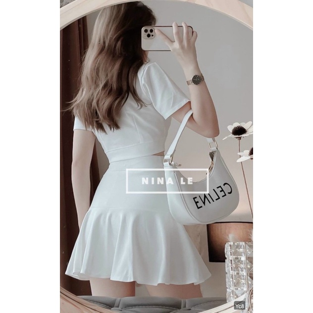 (Free Ship) Sét Váy UMI Cổ Sơ Mi Cực Sang Chảnh Cho Nữ UP Valetina Shop