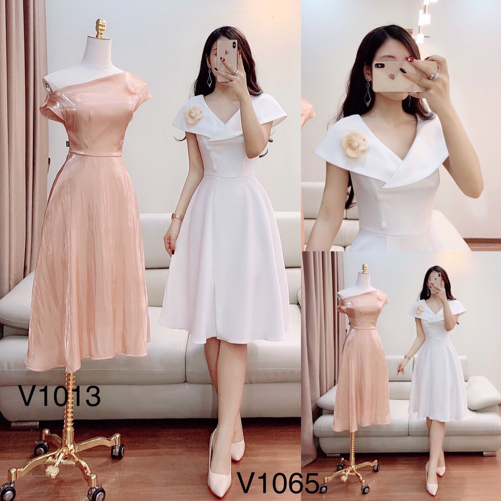 [ xả kho ] MiD Đầm trắng hàng thiết kế V1065 Mie Design ảnh thật