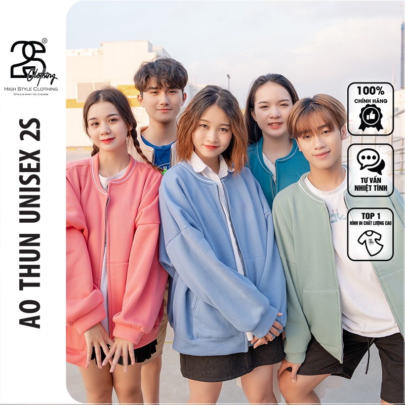 Áo Khoác Nam Bomber Nỉ 2S Clothing, Áo Khoác Nỉ Form Rộng Có Dây Kéo