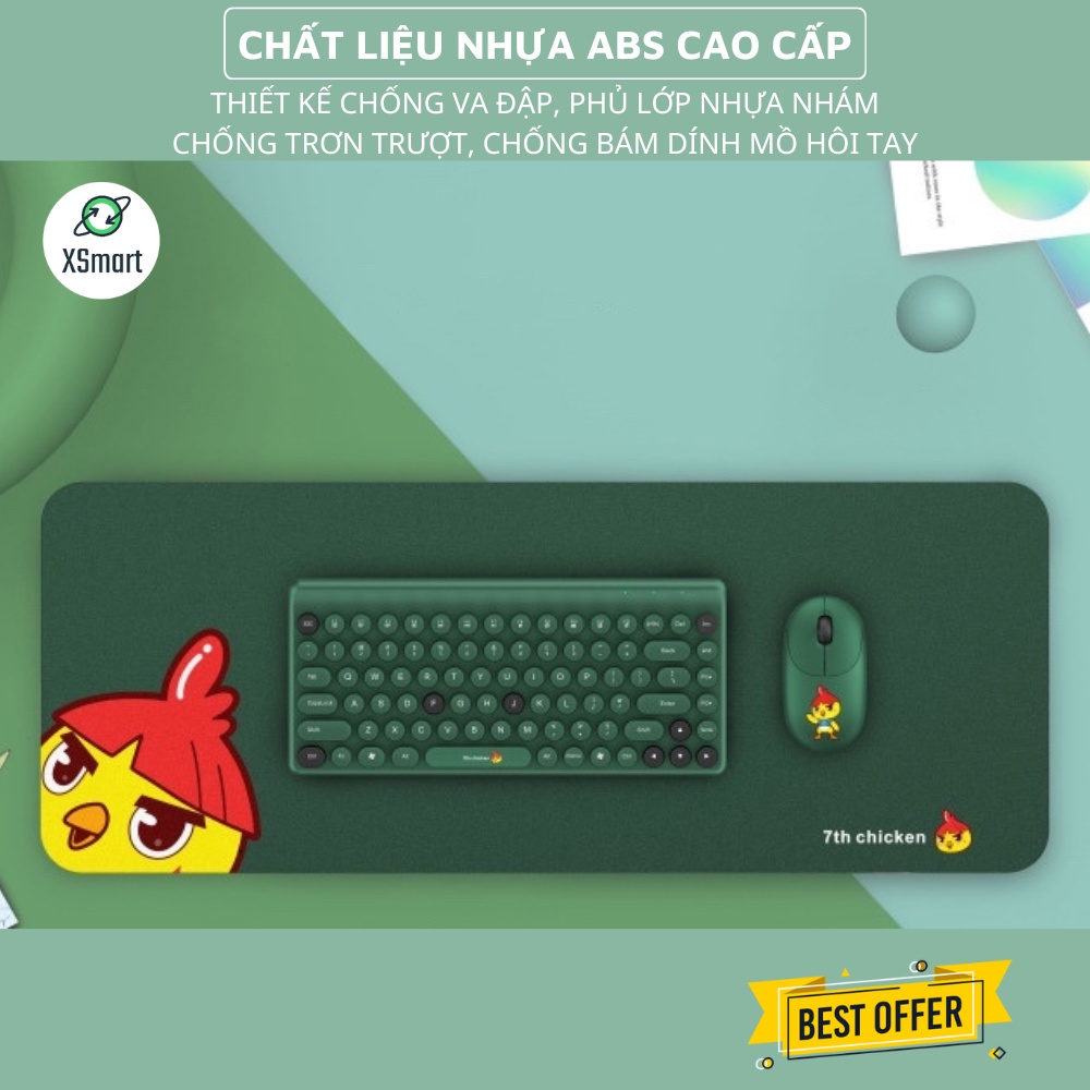 Bàn Phím Và Chuột Không Dây Màu Vàng Cực Đẹp Kết Nối Với Máy Tính, Laptop, PC Khoảng Cách 10M + Tặng Lót Lớn