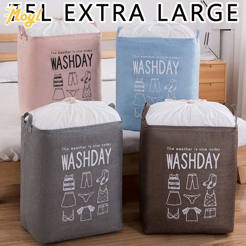 75L Extra Large Quilt Clothes Waterproof Storage Bag Foldable Dirty Clothes Toy Storage Bag Laundry Basket MOYL