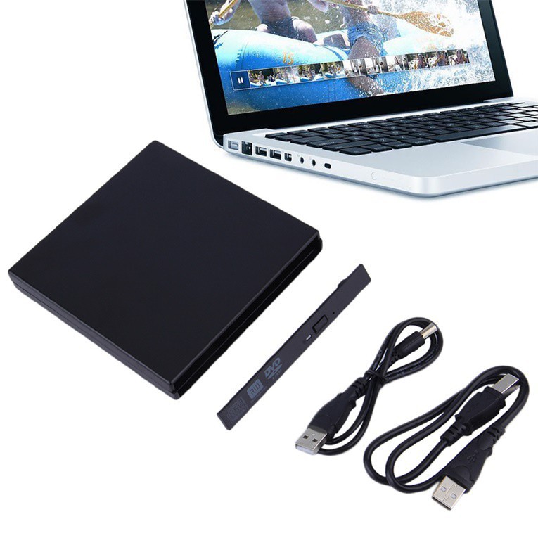 COD💙Vỏ ngoài ổ đĩa USB 2.0 DVD CD DVD-Rom SATA cho laptop