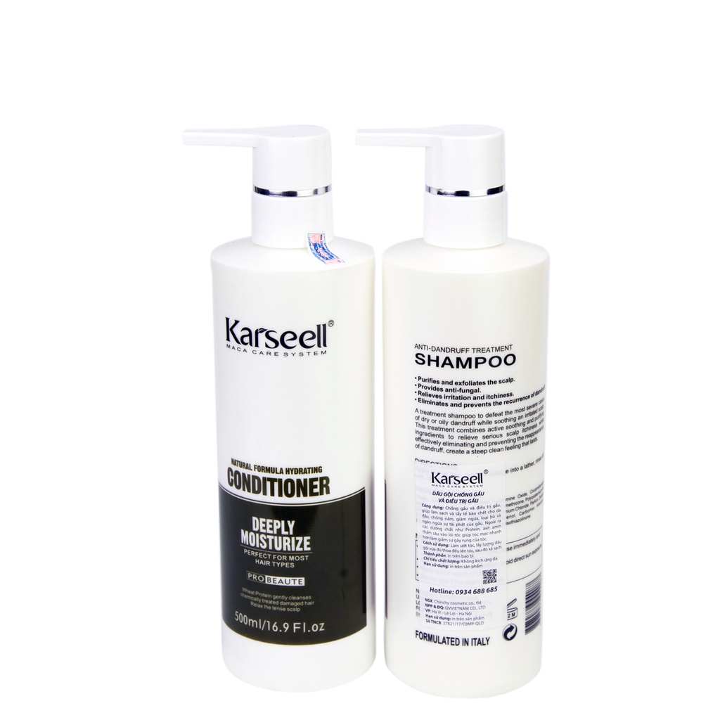Dầu gội collagen karseell maca phục hồi tóc hư tổn khô sơ kiềm dầu sạch gàu, cặp gội xả chính hãng 500ml – 800ml