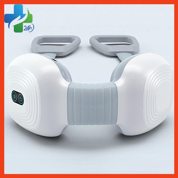Máy massage cổ, máy mát xa cổ vai gáy hồng ngoại có chườm nóng giảm đau nhanh loại sạc pin P10 cao cấp