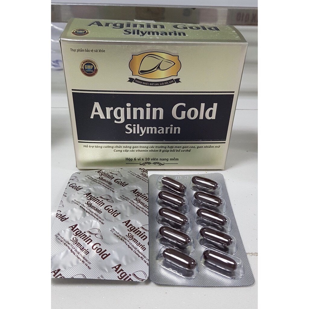 Bổ gan Đại Uy - Arginin Gold Silymarin (Hộp 6 vỉ x 10 viên nang mềm)