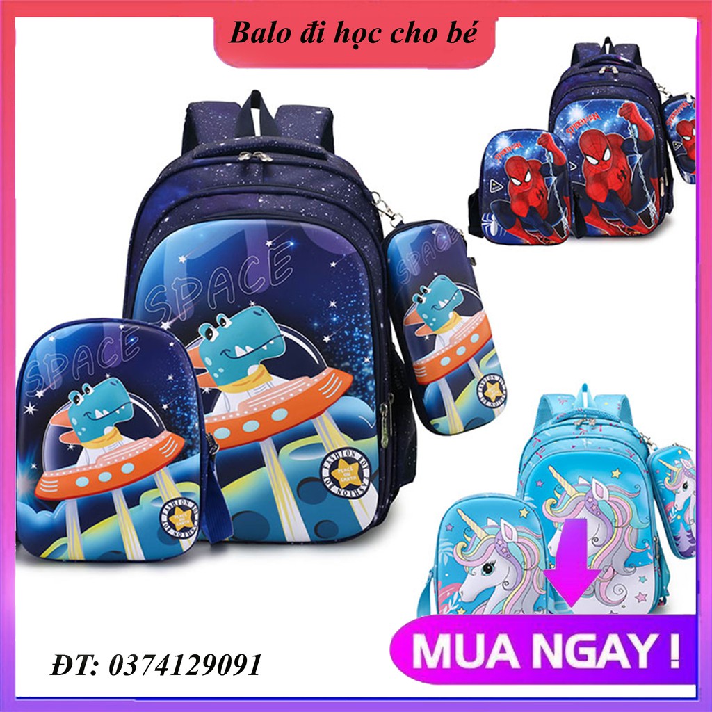 [ Mẫu mới- Giảm Giá cực sốc - Size 42] Balo 3 IN 1 gồm balo tiểu học , trung học + túi chéo + hộp bút siêu chất
