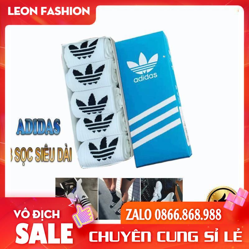 Tất ADIDAS Cổ cao 3 sọc Hàng loại 1 [Hộp 5 Đôi] Vớ Nam Nữ Thể thao Dệt kim Cao cấp QUÀ TẶNG - Kho sỉ tất
