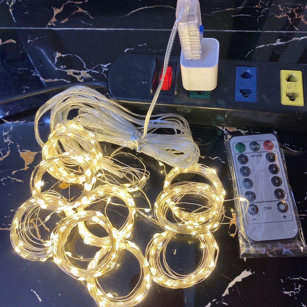 (Đầu Cắm USB) Rèm Đèn Led Đom Đóm Ngang 3 Mét, Bóng Fairy Light, Có Điều Khiển Từ Xa, Trang Trí Tiệc, Lễ Hội, Phông Nền