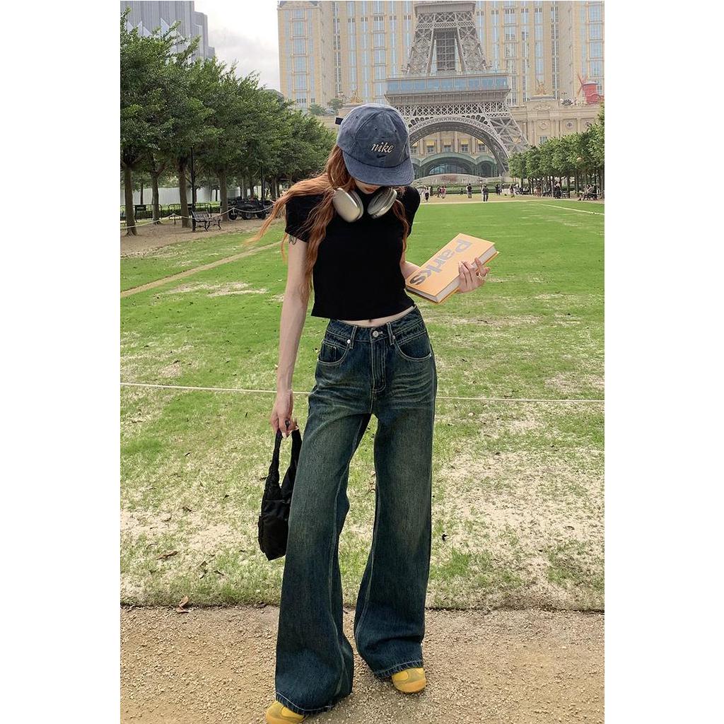 Quần Denim Ống Loe Lưng Cao Thời Trang Sành Điệu 63767