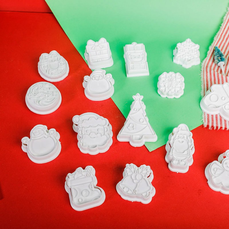 Set 8 Khuôn Nhấn Bánh Quy Tạo Hình Ông Già Noel 3d