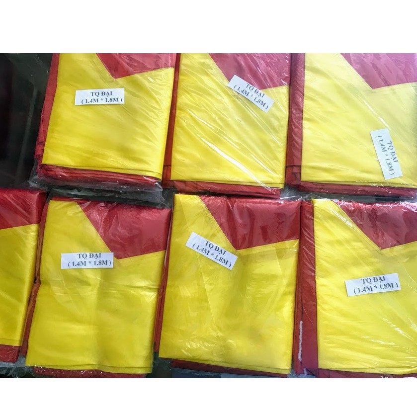 Cờ tổ quốc - vải phi - 1 lá - size 1x1,4m; size 1,4x1,8m; size 1,4x2,1m