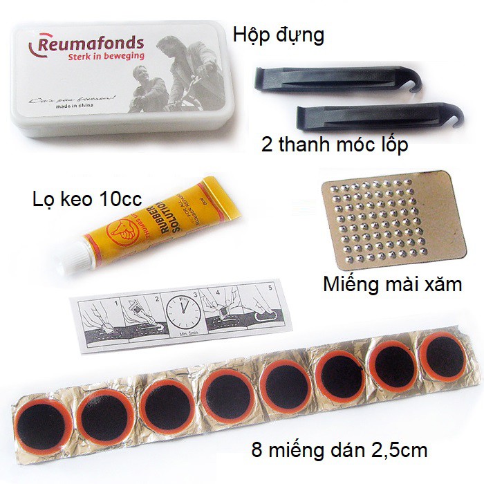 Bộ dụng cụ vá xăm xe đạp tiện dụng