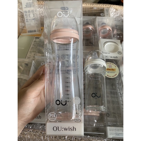Bình sữa OU WISH ( ouwish ) nội địa Hàn quốc 140ml/260ml TẶNG KÈM nắp đậy bình sữa