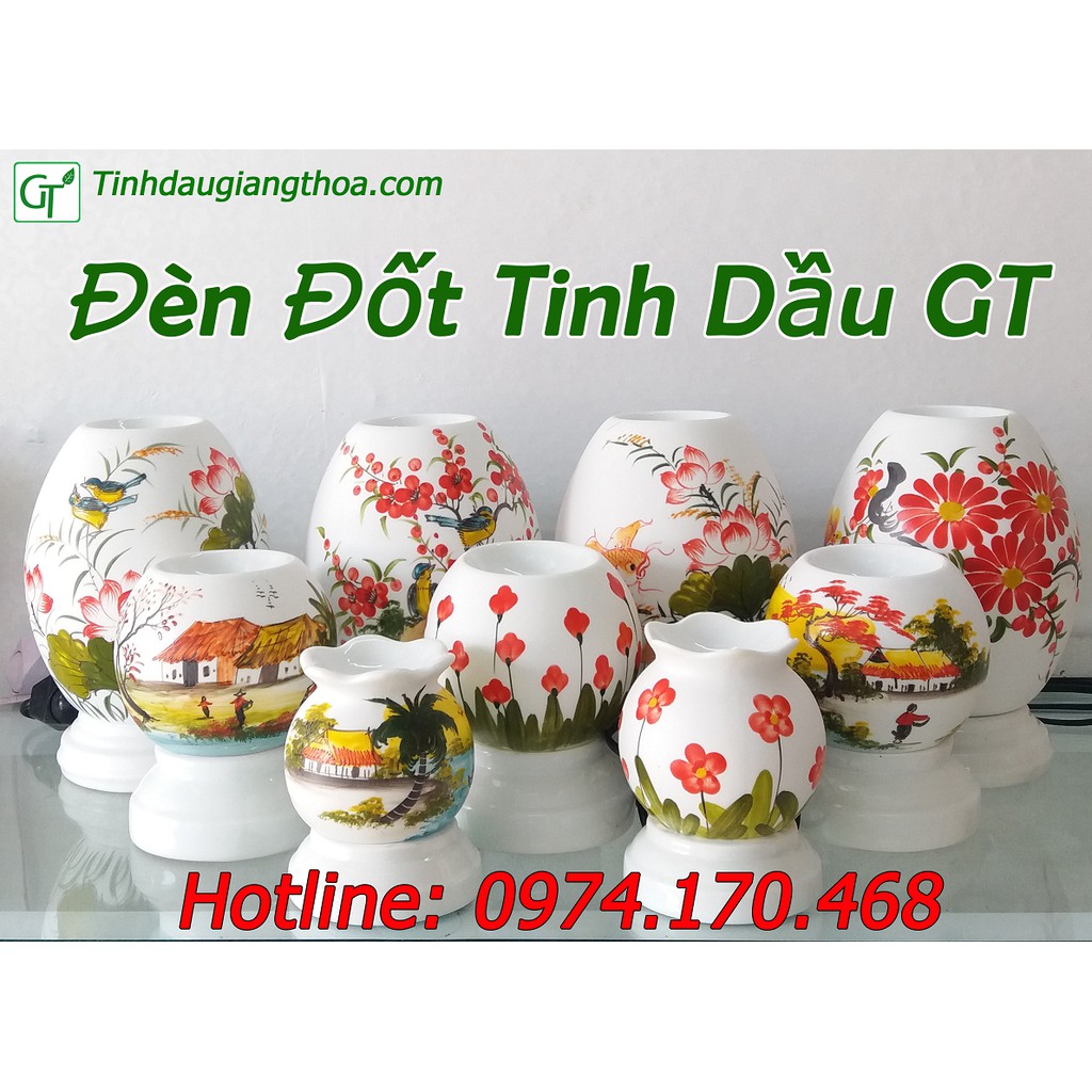 Đèn Xông Tinh Dầu Bát Tràng + Tặng Bóng Dự Phòng - Đèn Tinh Dầu Cắm Điện Cao Cấp