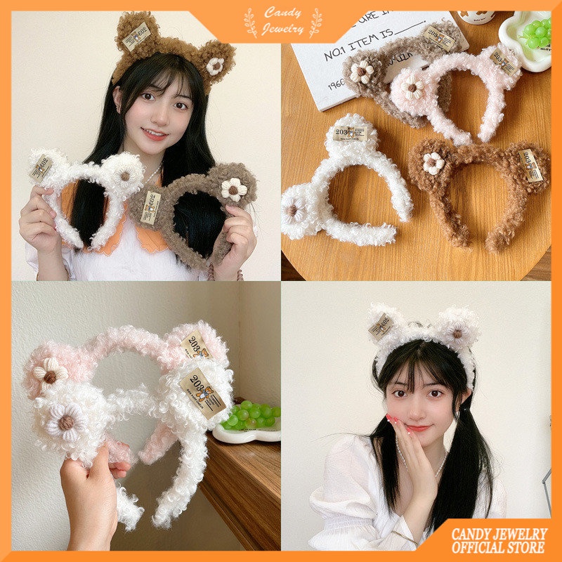 MANYUE Kẹp tóc hỗ trợ rửa mặt Hình Gấu Bông Xinh Xắn Theo Phong Cách 2022