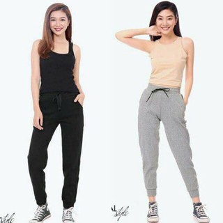 Quần Joggers Len Tăm ❤️ Quần joggers len tăm cạp cao 2 màu XÁM | ĐEN style Korea SIÊU HOT ❤️