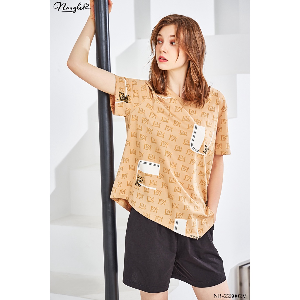 Đồ bộ mặc nhà nữ cao cấp Narylee áo cộc quần đùi chất cotton nhập khẩu mềm mịn chống tia UV kháng khuẩn mã NR-228002